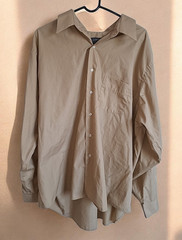 Arrow Poplin Wrinkle Resistant Solid Beige Long Sleeve Dress Shirt 2XL 36/37