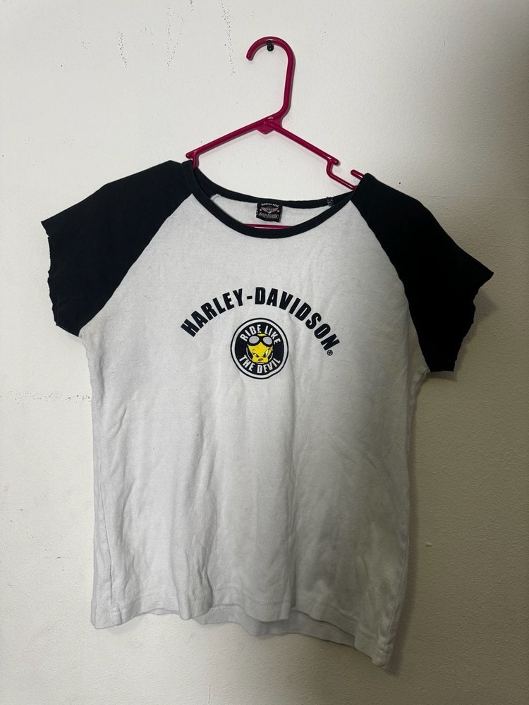Harley-Davidson Ride Like The Devil Tweety Bird Raglan Ringer T-Shirt