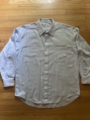 Monsieur by Givenchy Mens Lt. Blue/White Check Cotton Dress Shirt 17 34/35