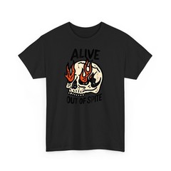 Alive Out of Spite Funny Skeleton Gothic Tee