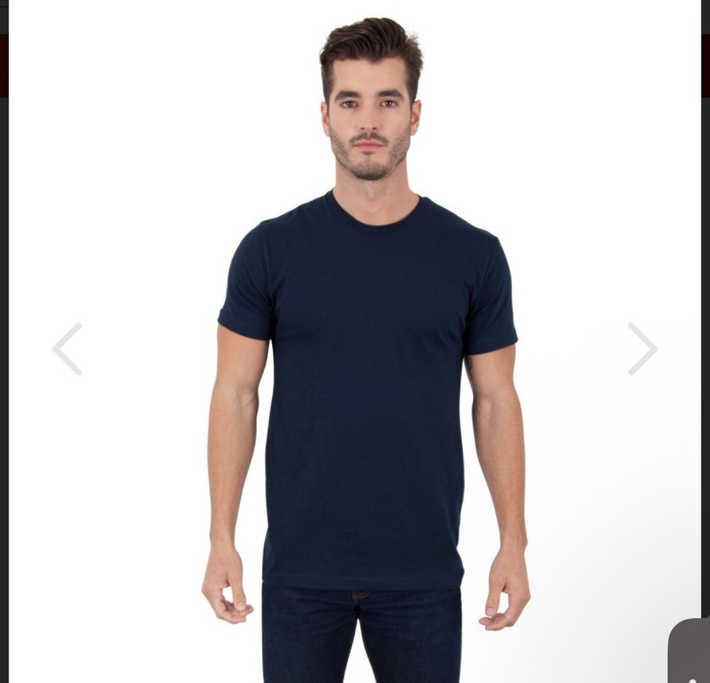 Simplex Apparel Men’s XL Navy Blue Crew Neck Cotton T-Shirt Short Sleeve