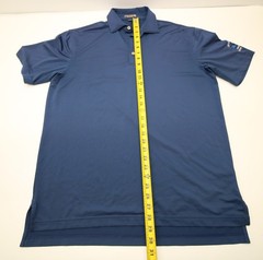 Peter Millar Summer Comfort E4 Greystone Cup Logo Golf Polo Shirt Mens M Blue