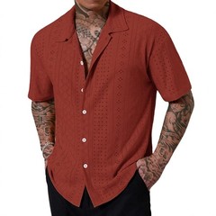 Summer Breathable Solid Button Lapel Shirt