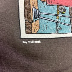 Ray Troll Beevus and Halibutt-Head Graphic Tee Mens Large Gray Fishing Parody L