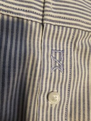 Cutter & Buck Button Down Walmart Stripe Blue Spark Dress Shirt Medium Employee