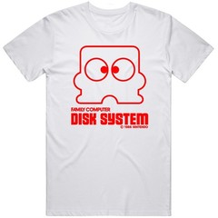 Famicom Disk Logo Retro Nintendo Tee Mario Zelda Snes Nes 8 Bit System V2 T Shir