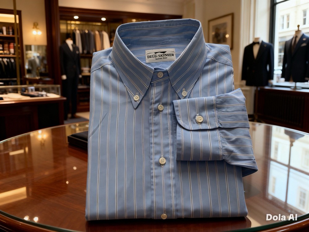 Dege & Skinner Saville Row Bespoke Button Striped Shirt 15 -38 RRP £420