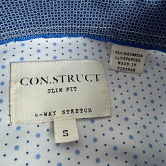 CON.STRUCT 4 Way Stretch Button Down Shirt Geometric Slim Fit Mens Small S