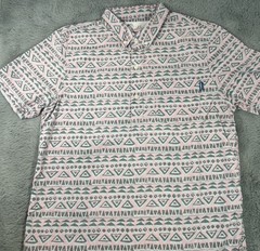 Chubbies the Nutter Weekend Pop-Over Shirt Aztec Colorful Stretch Mens M Pink