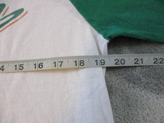 Vintage Pat Green Anvil Shirt Mens Medium White Green Raglan 3/4 Sleeve Baseball