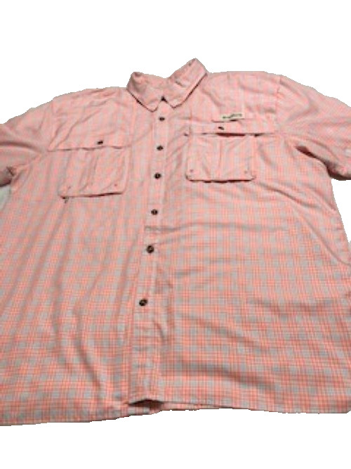 Magellan Men’s Aransas Pass Soft Polyester Pink/Blue vented shirt XL
