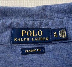 Polo Ralph Lauren Heather Blue Cotton Short Sleeve Polo Shirt Orange Pony (XL)