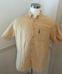 Columbia Shirt Cotton Plaid Check Men’s S/S Button Pocket Large L GUC Variation