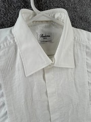 Stenstroms Formal Hidden Buttons Pleats Twofold Super Slimline French Cuff 42
