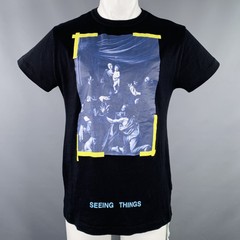OFF-WHITE 2017 Size XXS Black Multi Color Graphic Cotton Short Sleeve T-shirt