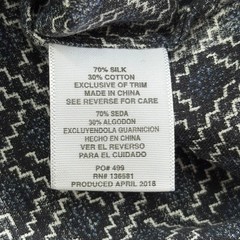 Nat Nast Silk Cotton Blend Button Down Shirt Mens M Black Geometric Resort