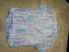 Chubbies Weekend Wear Men’s Medium Button Up Polo Golf Blue Pink Pineapples