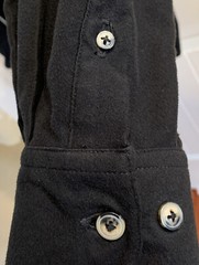 Urban Works 100% Polyester Brushed Microfiber Black Med Long Sleeve Button Down