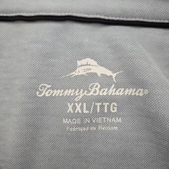Tommy Bahama Polo Shirt Gray Long Sleeve Tencel Blend Mens XXL