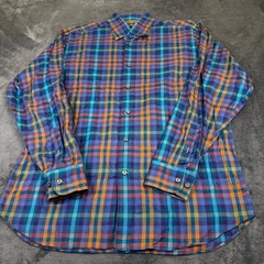 Robert Talbott Classic Button Up Shirt Mens Large Multicolor Plaid Long Sleeve