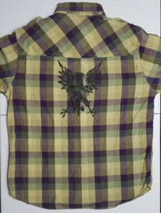 Red Snap Jeans Long Sleeve Button Up Western Rockabilly Preppy Shirt Men’s Large
