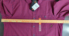 Walls Workers Flex Shirt Button Down Stretch Relaxed Fit Red Navy Mens XL/XXL?