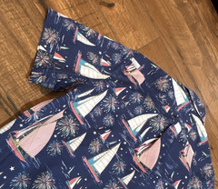 IZOD Men’s Nautical Sailboat Button-Up Shirt Short Sleeve Blue