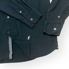 TED BAKER Dotted Print Button Down Shirt Blue Cocktail Classic Fit Career Work