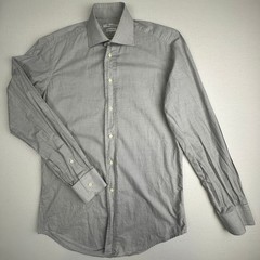 Camicissima Slim Fit Gray Micro Check Button Up Dress Shirt Men’s 38 15