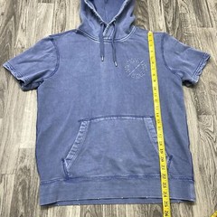 AMERICAN EAGLE Pullover Drawstring Tie Blue Hooded T-Shirt Men’s Size Small