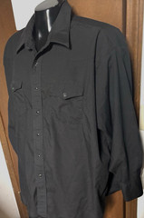 Rustler Solid Black Pearl Snap Western SHIRT Mens Big 3X 3XL Cowboy Vtg 90s