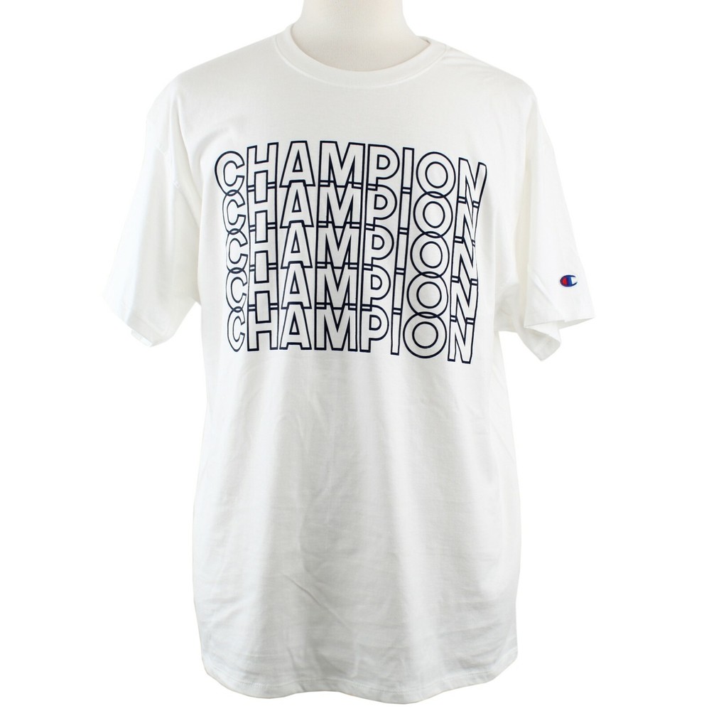 Champion Men’s Classic Jersey Tee Repeating Block Logo Mens Athletics T-Shirt