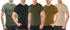 T-Shirt Variety 5 Pack All Five Solid Color 100% Cotton Short Sleeve Tees