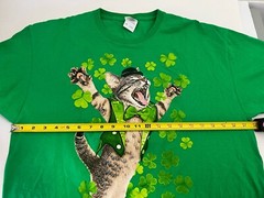 St. Patrick’s Day Screaming Cat Funny Leprechaun Green T Shirt Men’s Size XL