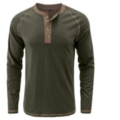 Men’s Long Sleeve 4 Button Cotton Pullover T-shirt Thermal Undershirt Comfy Tee