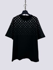 Louis Vuitton LV Monogram Logo Gradient Cotton Crewneck T-Shirt Black Size M