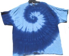 UNIQUE Size MEDIUM BLUE ON BLUE Dragon Tail Hand-dyed TIE DYE T-SHIRT Last 1!
