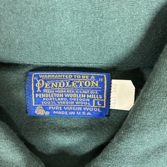 Pendleton 1/4 Zip Wool Shirt Button Pockets Mens Sz Large USA Green