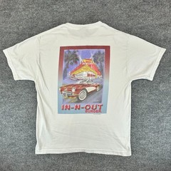 VTG In N Out Burger Shirt Mens L White Fishermans Wharf San Francisco Promo Y2K
