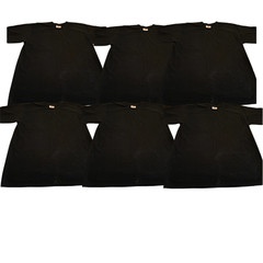 Pro Club Men’s 6-Pack Heavyweight Cotton Short Sleeve T-Shirts Large Tall Black