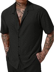 Summer Breathable Solid Button Lapel Shirt