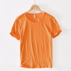 Mens Retro Raw Edge T-Shirt 100% Cotton Lightweight Breathable Slim-fit