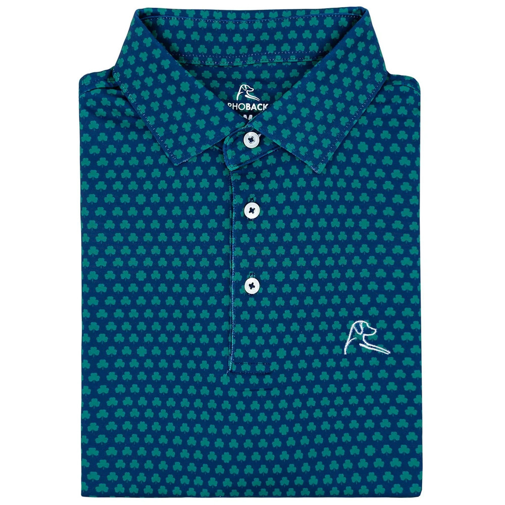 Rhoback Four Leaf Men’s Short Sleeve Performance Polo – Golf Comfort & Stretch