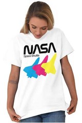 Retro NASA Worm Logo Space Shuttle Graphic T Shirt Men or Women