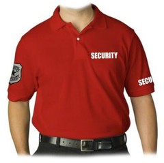 NEW MEN’S EMBROIDERY PATCH SECURITY GUARD UNIFORM RED POLO SHIRT ALL SIZE