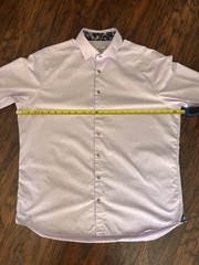 Stenströms Fitted Body Solid Purple Twofold Cotton Dress Shirt Long Sleeve 17 43