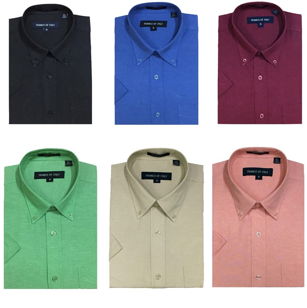 MEN’S 60% COTTON 40% POLYESTER SHOT SLEEVES SHIRTS BUTTON DOWN DESIGN SG02BS