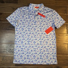 Redvanly Leone Polo Performance Golf Shirt Men’s Small Floral Luxury Wicking New