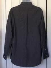 ROUNDTREE & YORKE NWT Button-Down Black & White Pinstripe L
