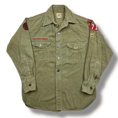 Vintage 40s BSA Boy Scouts Of America Uniform Shirt Patches Sanforized Gussets